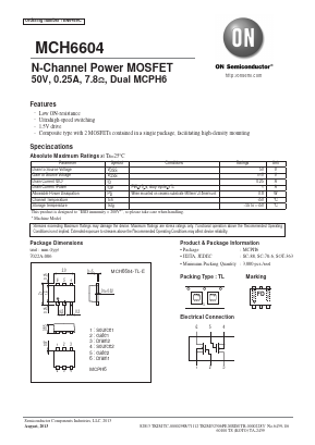 MCH6604 Datasheet PDF ON Semiconductor