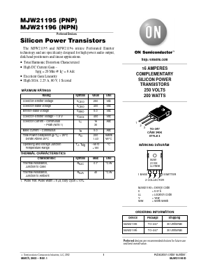 MJW21195 Datasheet PDF ON Semiconductor