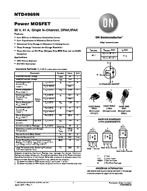 NTD4969N Datasheet PDF ON Semiconductor