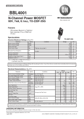 BBL4001-1E Datasheet PDF ON Semiconductor