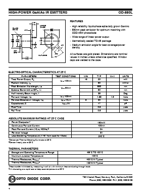 OD-880L Datasheet PDF OptoDiode Corp