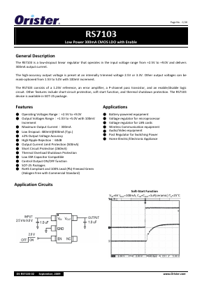 RS7103 Datasheet PDF Orister Corporation