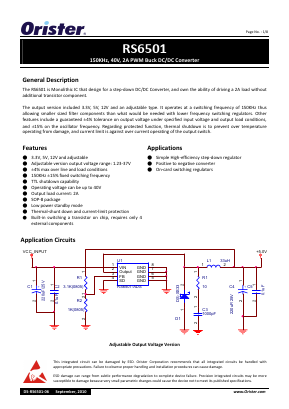 RS6501 Datasheet PDF Orister Corporation