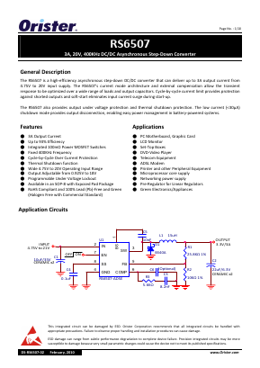 RS6507 Datasheet PDF Orister Corporation