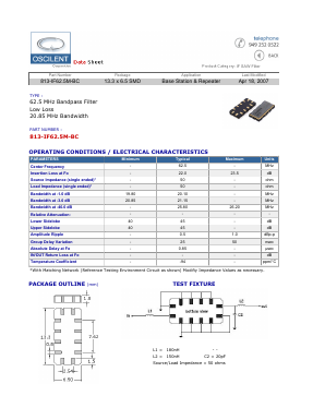 813-IF62.5M-BC Datasheet PDF Oscilent Corporation