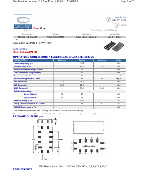 813-SL125.0M-28 Datasheet PDF Oscilent Corporation