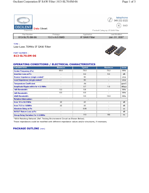 813-SL70.0M-06 Datasheet PDF Oscilent Corporation