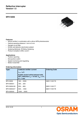 SFH9206-6/7 Datasheet PDF OSRAM GmbH