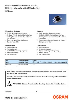 Q62702-P5468 Datasheet PDF OSRAM GmbH