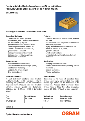 SPLMN94X2 Datasheet PDF OSRAM GmbH