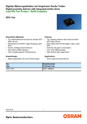 SFH7743 Datasheet PDF OSRAM GmbH