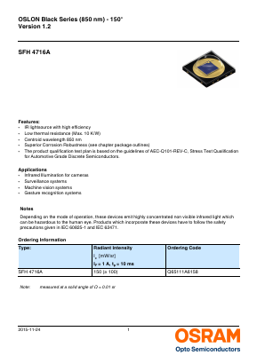 Q65111A6158 Datasheet PDF OSRAM GmbH