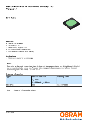 Q65111A9885 Datasheet PDF OSRAM GmbH