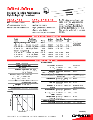 MOX-400-22 Datasheet PDF Ohmite Mfg. Co.