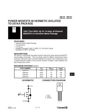 OMY340 Datasheet PDF Omnirel Corp => IRF