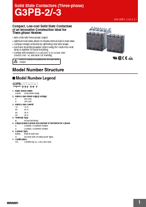 G3PB-235B-3-VD Datasheet PDF OMRON Corporation