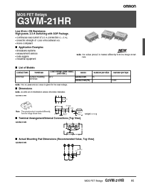 G3VM-21HR Datasheet PDF OMRON Corporation