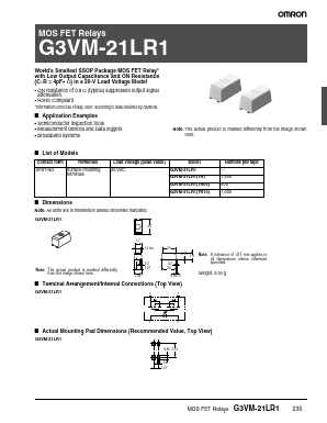 G3VM-21LR1TR Datasheet PDF OMRON Corporation