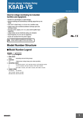 K8AB-VS324VAC/DC Datasheet PDF OMRON Corporation