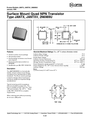 2N6989U Datasheet PDF Optek Technology