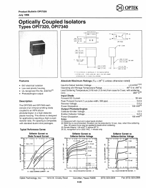 OPI7320 Datasheet PDF Optek Technology