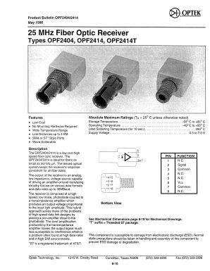 OPF2404 Datasheet PDF Optek Technology
