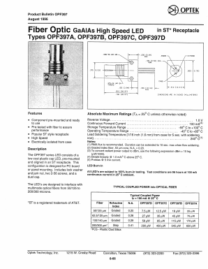 OPF397 Datasheet PDF Optek Technology