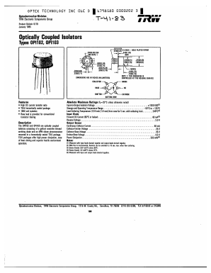 OPI102 Datasheet PDF Optek Technology