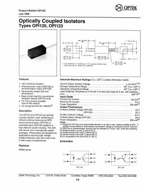 OPI123 Datasheet PDF Optek Technology