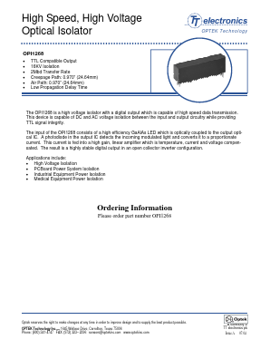 OPI1268 Datasheet PDF Optek Technology