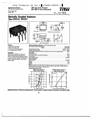 OPI2151 Datasheet PDF Optek Technology