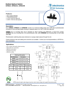 OPB825 Datasheet PDF Optek Technology