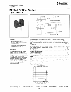 OPB818 Datasheet PDF Optek Technology