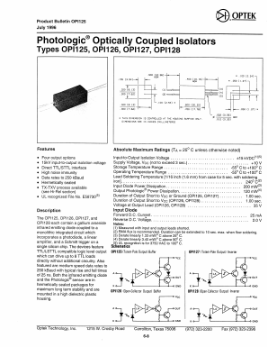 OPI126 Datasheet PDF Optek Technology