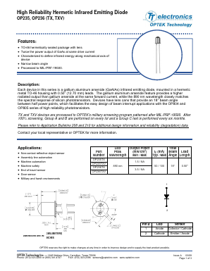 OP235_ Datasheet PDF Optek Technology