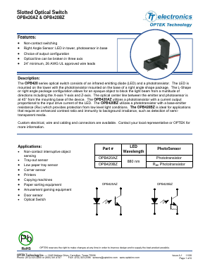 OPB420BZ Datasheet PDF Optek Technology