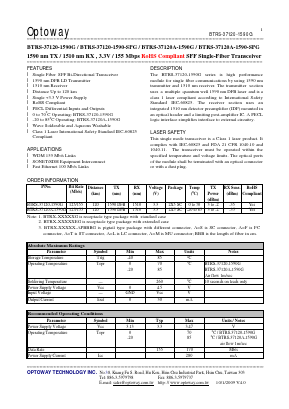 BTRS-37120-1590-SPG Datasheet PDF Optoway Technology