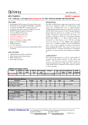 SPS-73200WG Datasheet PDF Optoway Technology