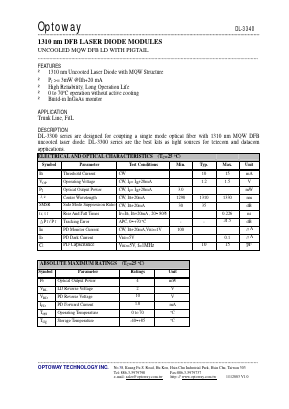 DL-3340 Datasheet PDF Optoway Technology