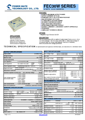FEC30-24S2P5W Datasheet PDF Power Mate Technology