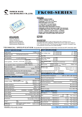 FKC08-48S12 Datasheet PDF Power Mate Technology