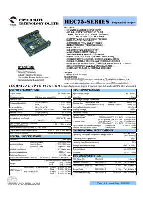 HEC75-48D3318-S Datasheet PDF Power Mate Technology