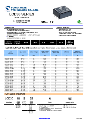 LCD30-48D24 Datasheet PDF Power Mate Technology