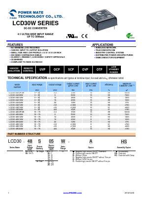 LCD30-24S05W Datasheet PDF Power Mate Technology