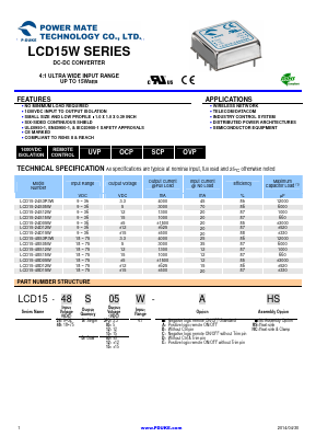 LCD15W Datasheet PDF Power Mate Technology