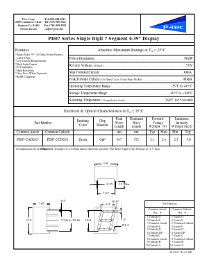 PD07-CADG13 Datasheet PDF P-tec Corporation