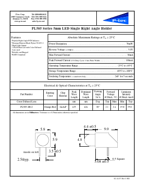 PL505-1R12 Datasheet PDF P-tec Corporation