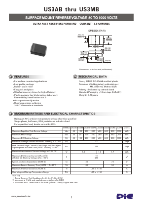 US3AB Datasheet PDF PACELEADER INDUSTRIAL