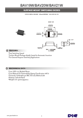 BAV20W Datasheet PDF PACELEADER INDUSTRIAL