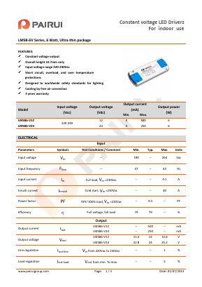 LMSB6-V24 Datasheet PDF PAIRUI GROUP INC.